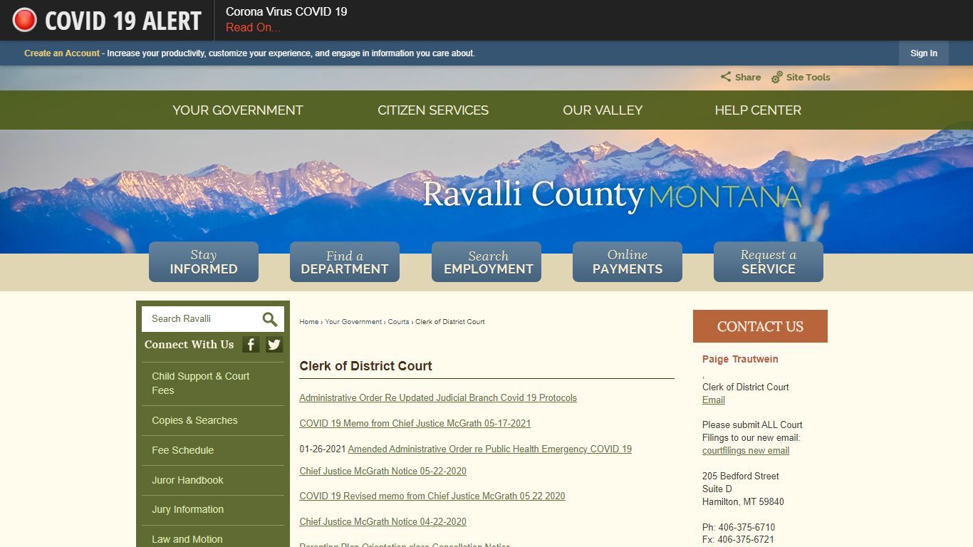 Clerk of District Court | Ravalli County, MT - Official Website
