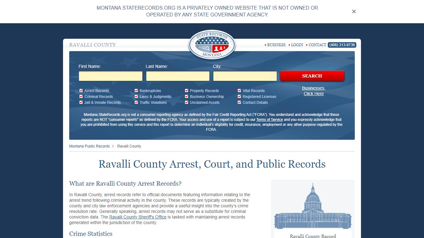 Ravalli County Arrest, Court, and Public Records