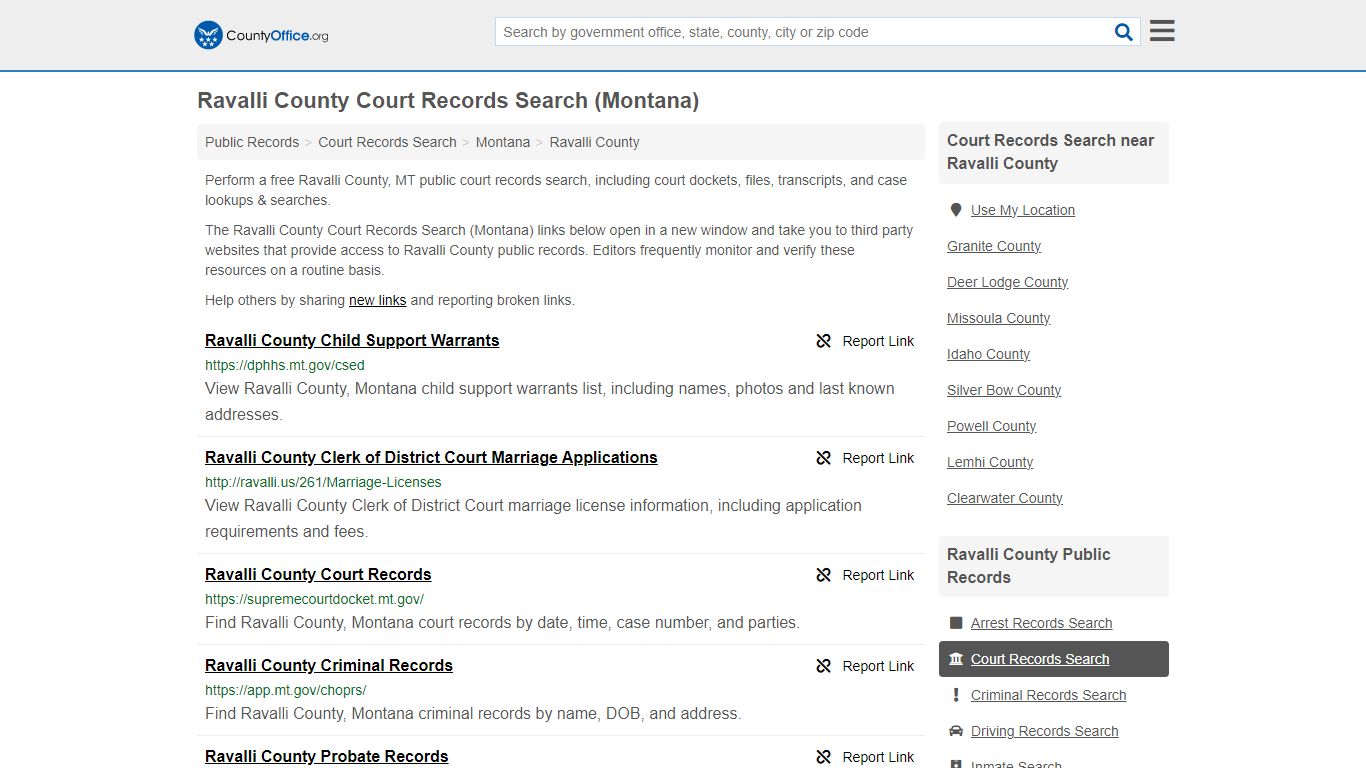 Court Records Search - Ravalli County, MT (Adoptions, Criminal, Child ...
