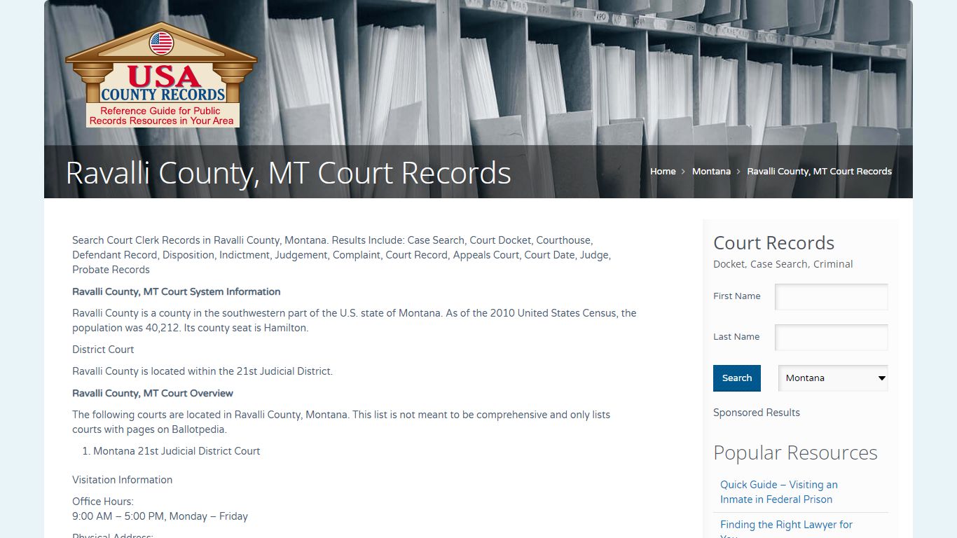 Ravalli County, MT Court Records | Name Search