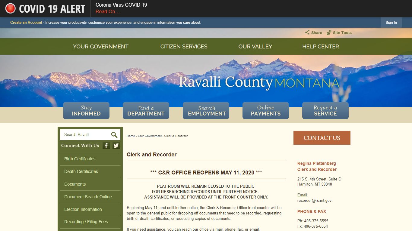 Clerk and Recorder | Ravalli County, MT - Official Website
